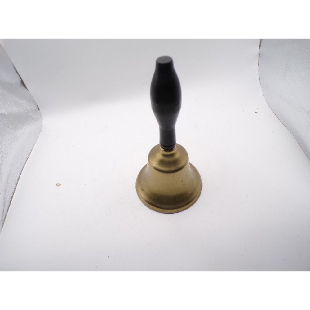 Vintage Brass Bell Handheld Service Bell With Black Handle Ring Ring For Service